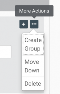 Click more actions, then select create group from the dropdown