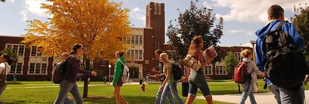 Decorative Photo, Students Walking in Quad