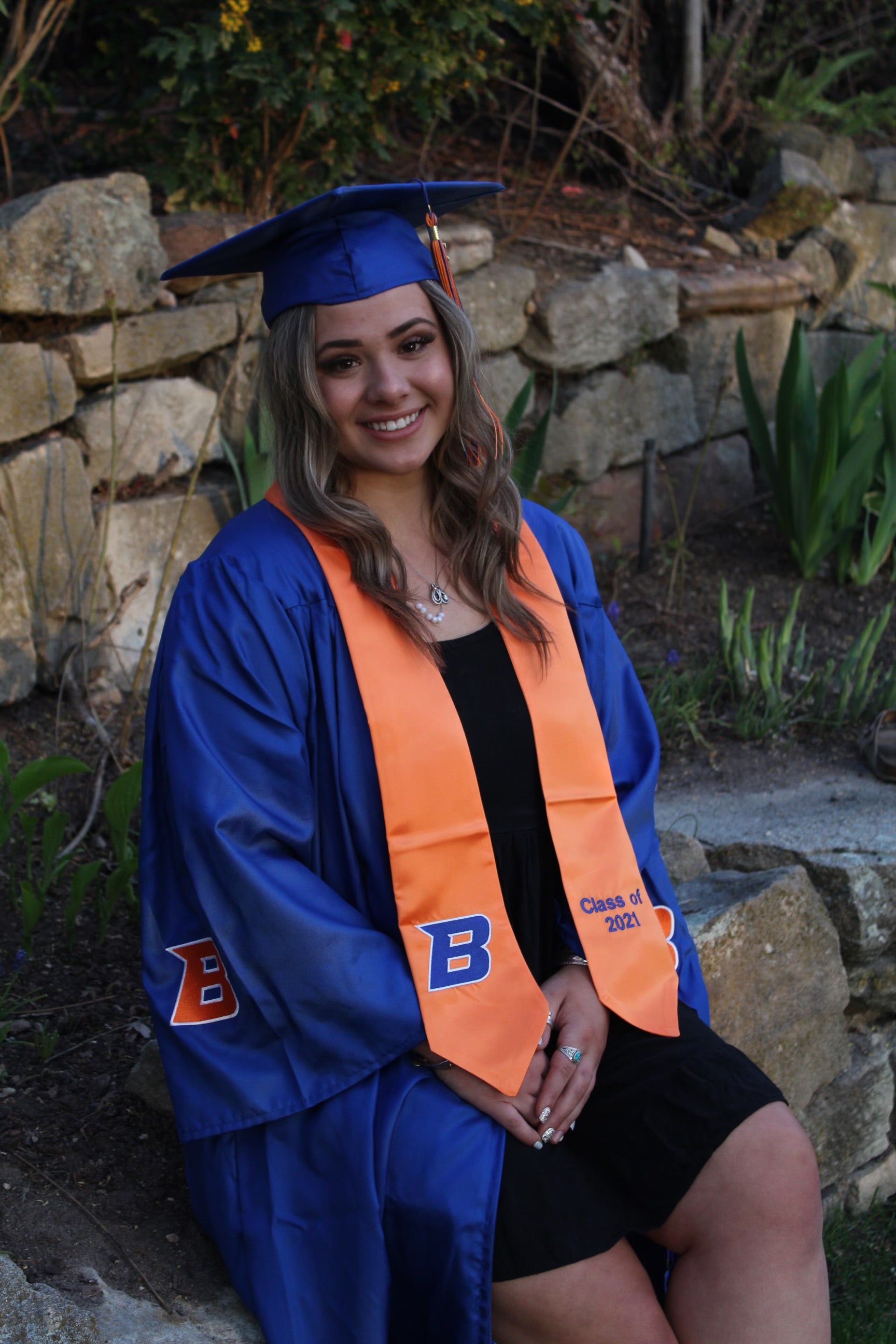 Hannah Barrett wearing her BSU undergraduate regalia