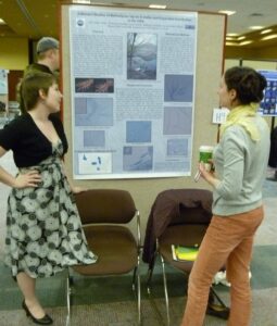 students presenting research