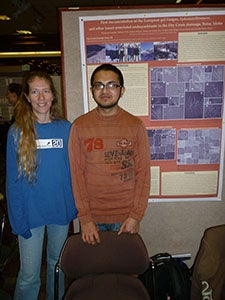 students presenting research