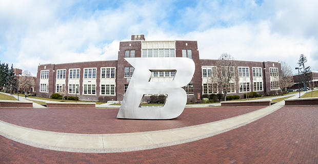 B statue plaza