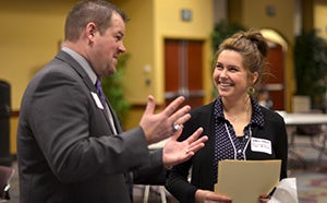 Student talking to employer at Career Fair