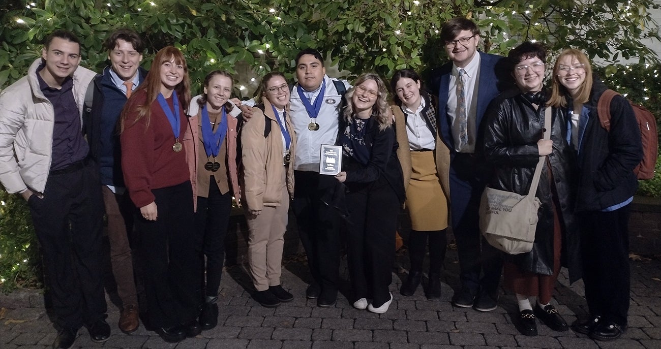 The Boise State Talkin’ Broncos speech and debate team in New York end the semester with their second-consecutive tournament championship at the Off-Broadway Swing hosted by Hofstra University on Dec. 3 and 5, 2022.