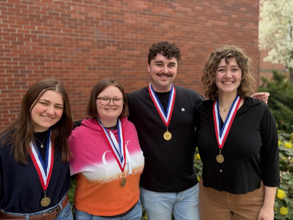 Boise State French students Dylan Jamison, Danielle Grinstead, Caitlin O'Callaghan and Elanor Spring