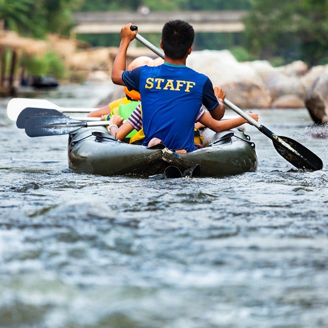 Rafter on the river