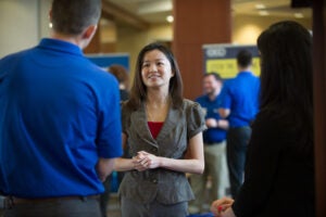 happy young business woman