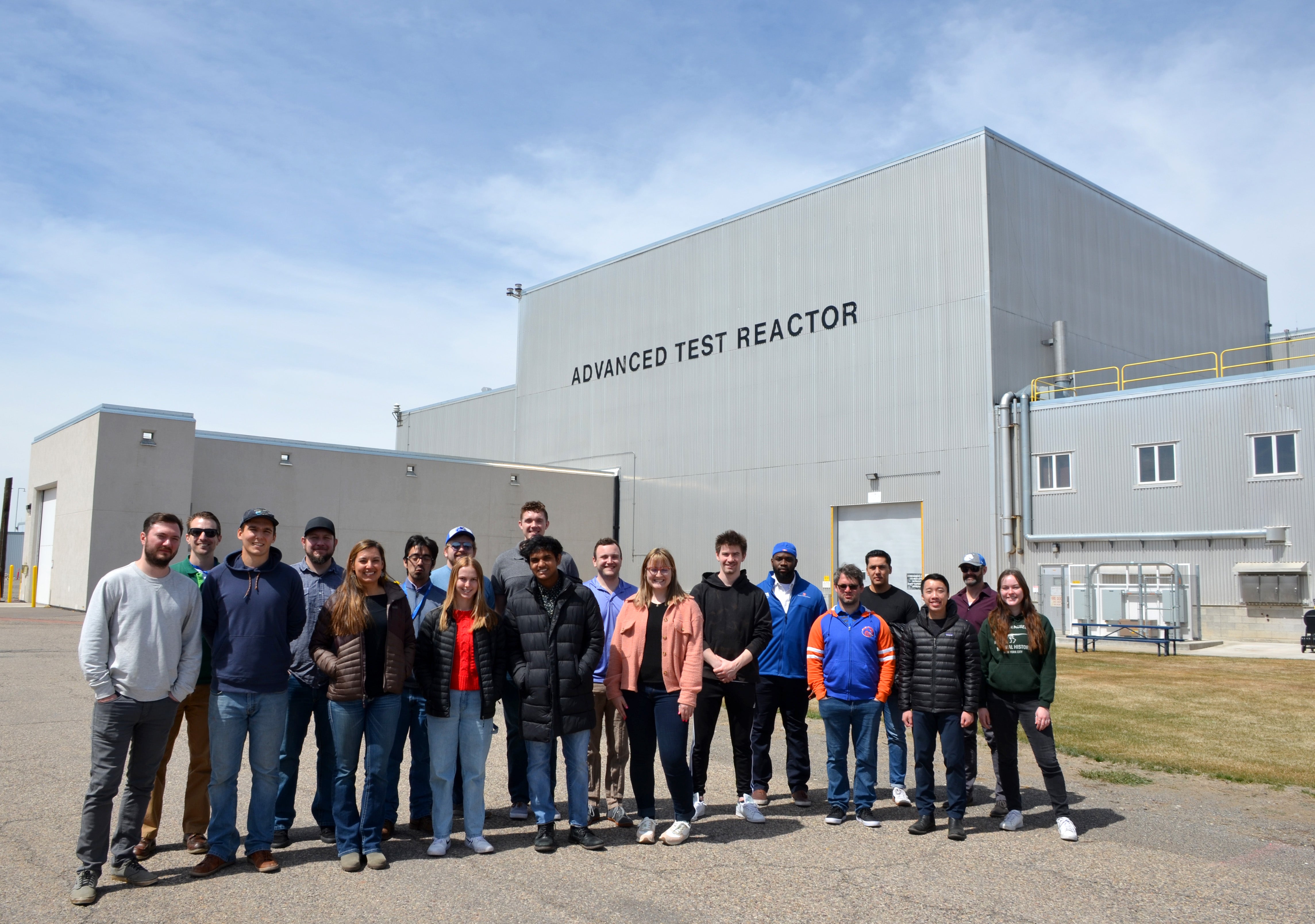 group photo of students touring the Idaho National Laboratory exterior
