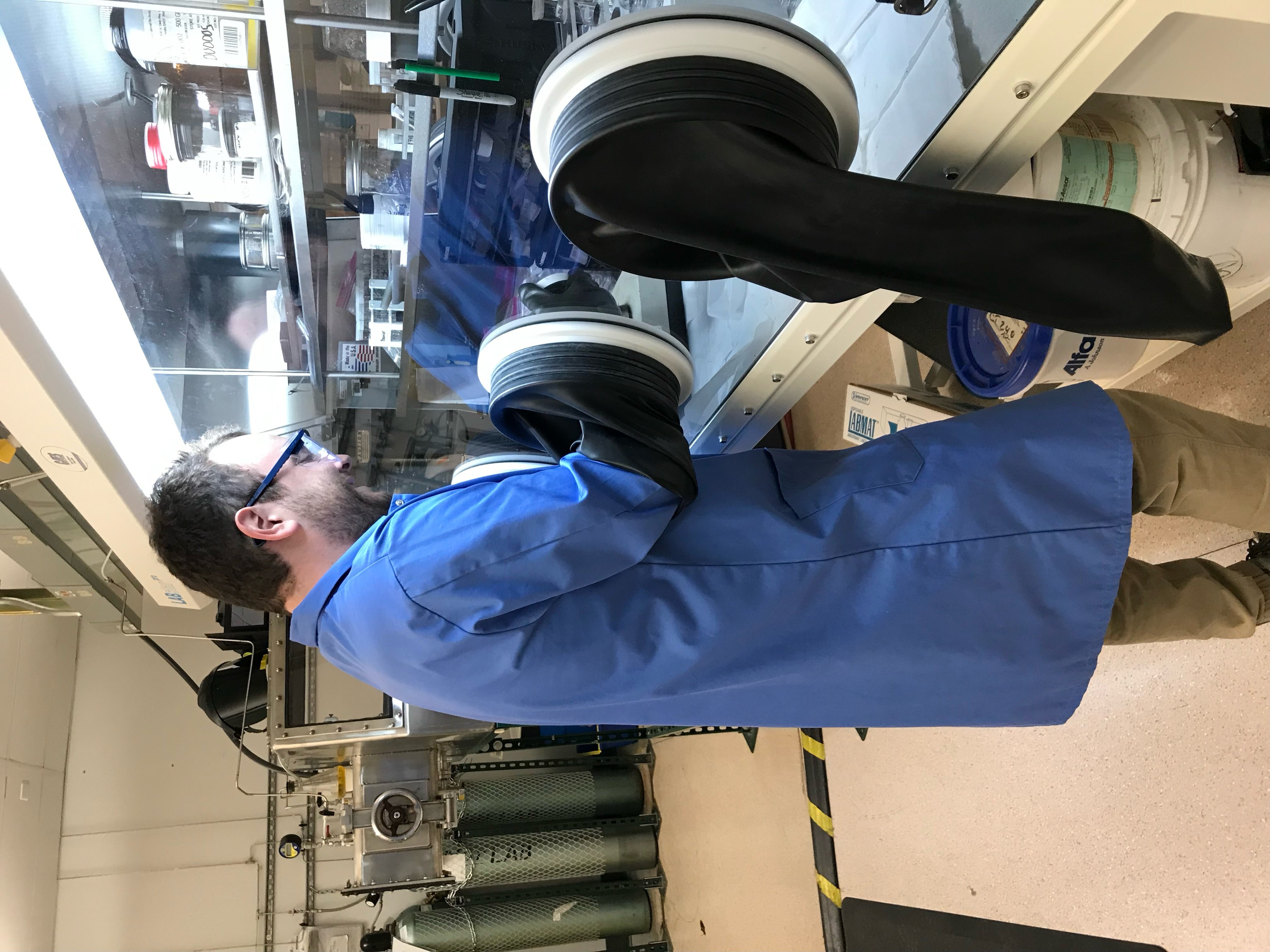 Ryan working in the glovebox