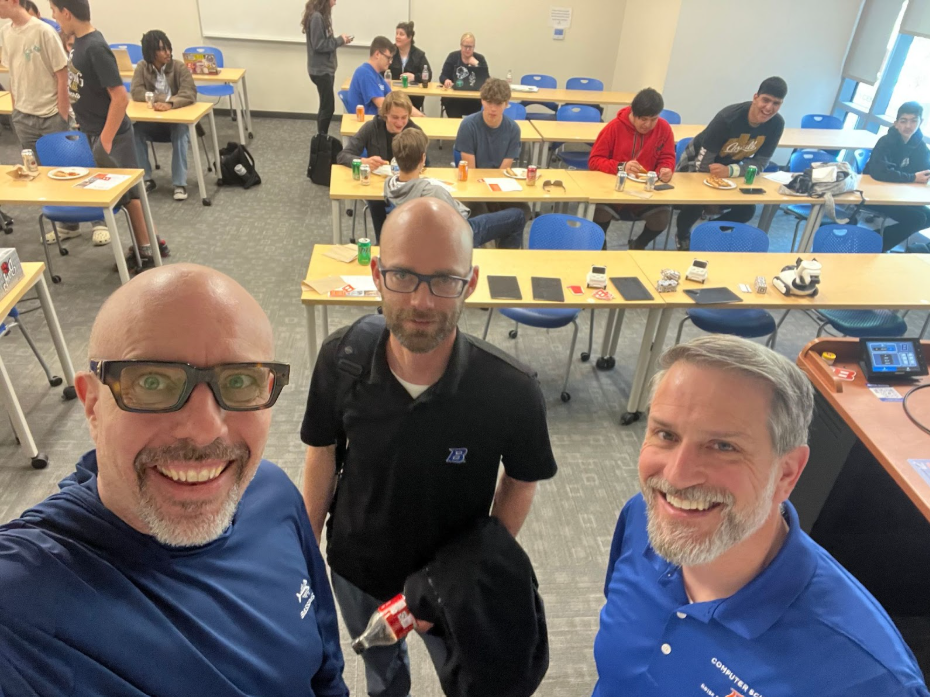 Selfie with Shane Panter on the left, Dr. Kennington in the middle, and Dr. Fails on the right.