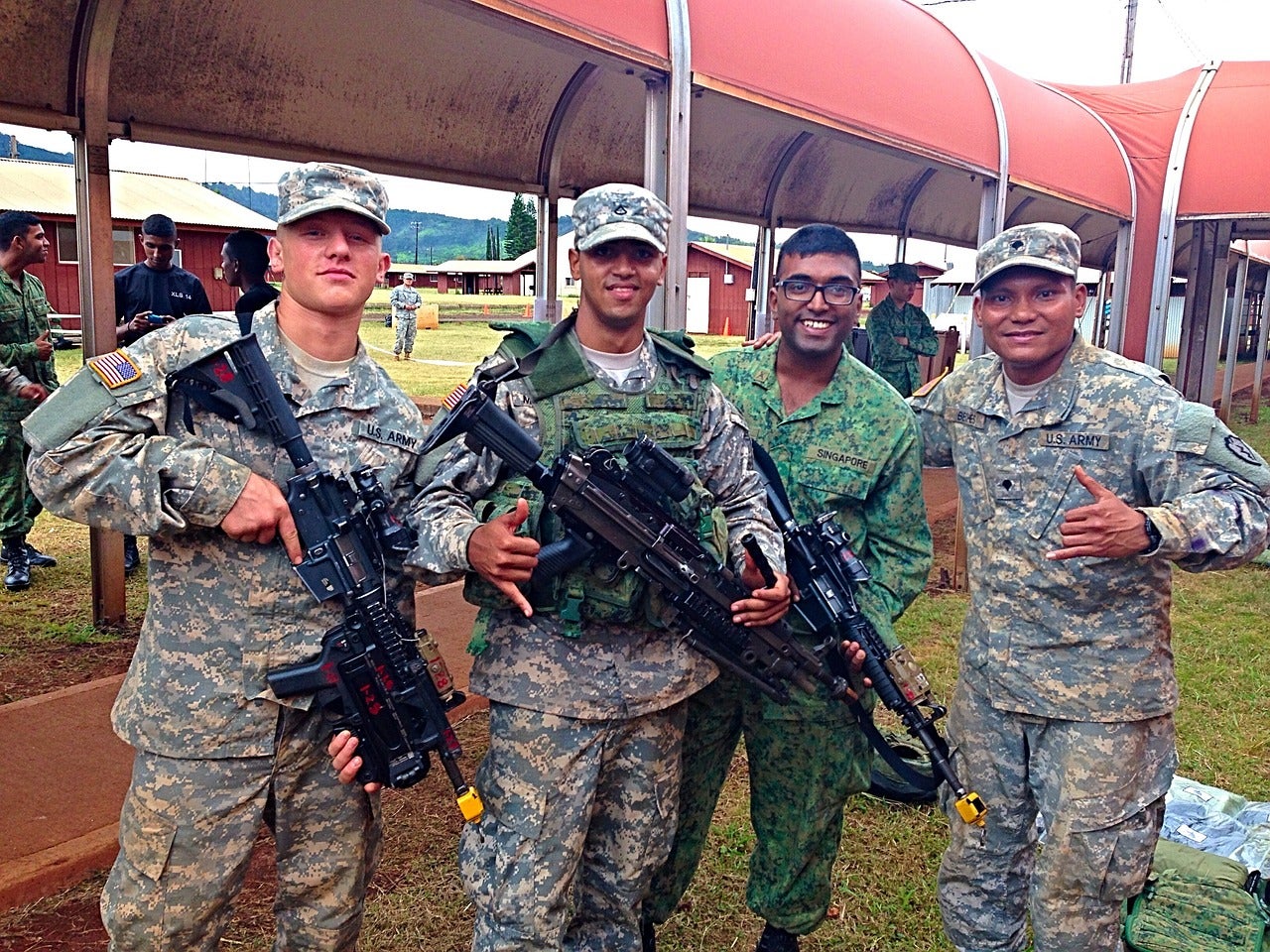 four military servicemen