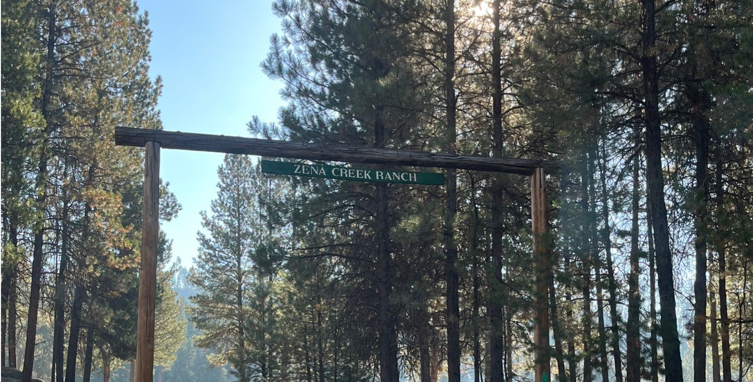 entrance to Zena Creek Ranch