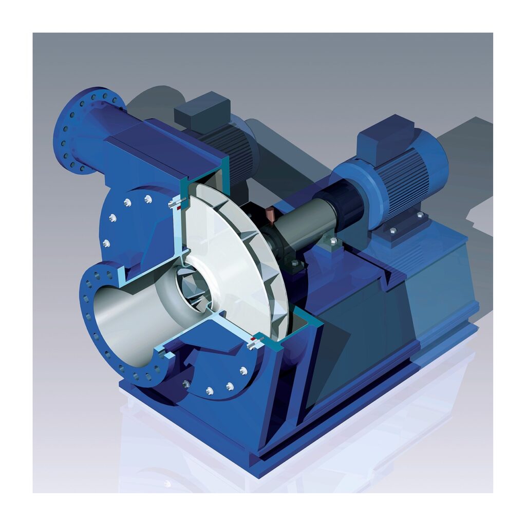 a CAD drawing of a compressor