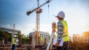 Civil Engineers working on a construction site. 