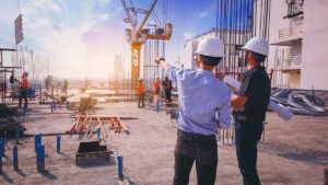 Construction managers on site. 
