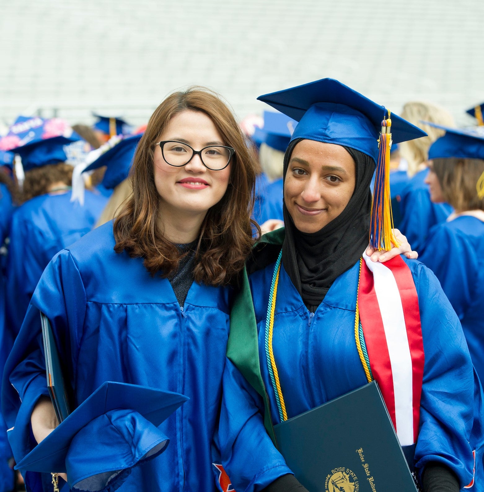 Two students at graduation