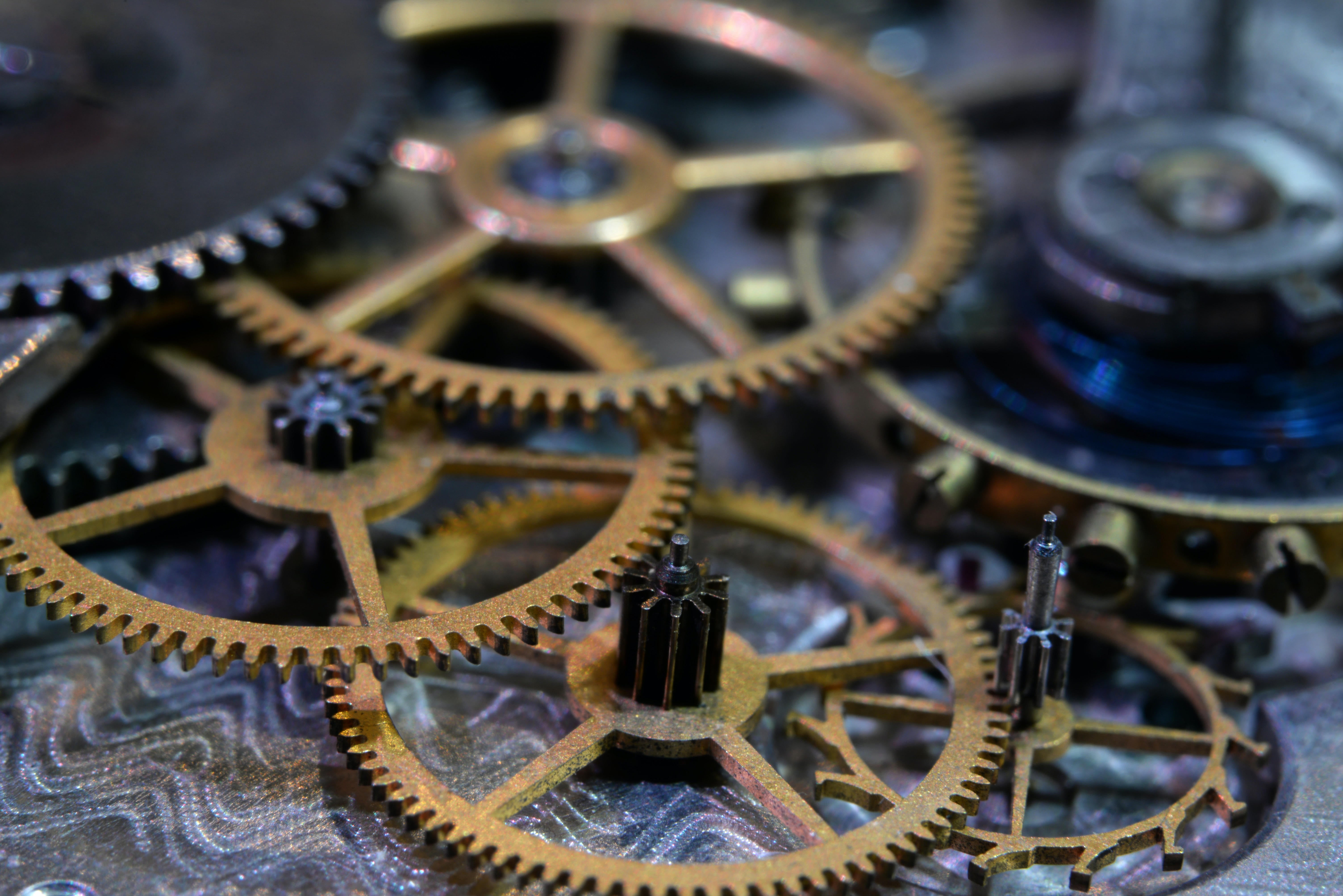 Close up of gears turning
