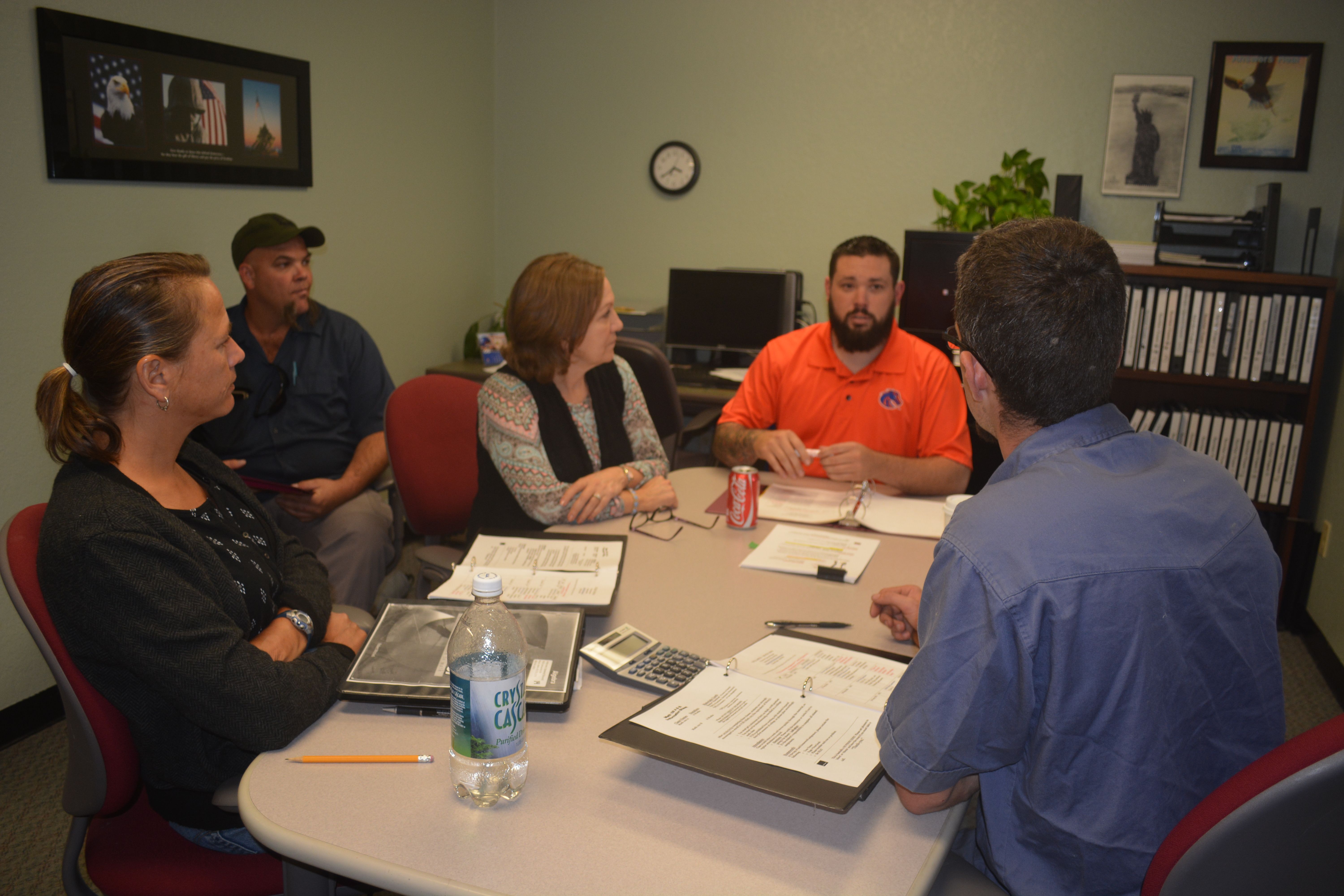 Math class being held in the Veteran's Upward Bound office