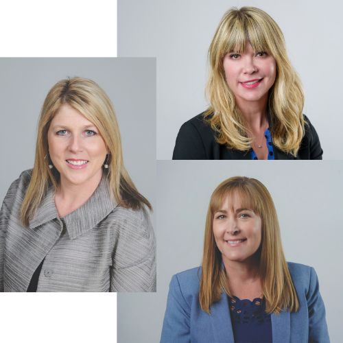 collage of Paula Kluksdal, Sarah Reed and Susan Olson's headshots