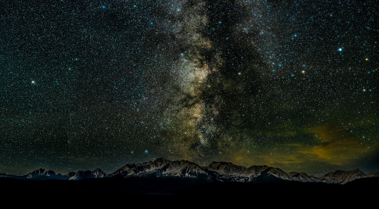 Starry sky over mountains