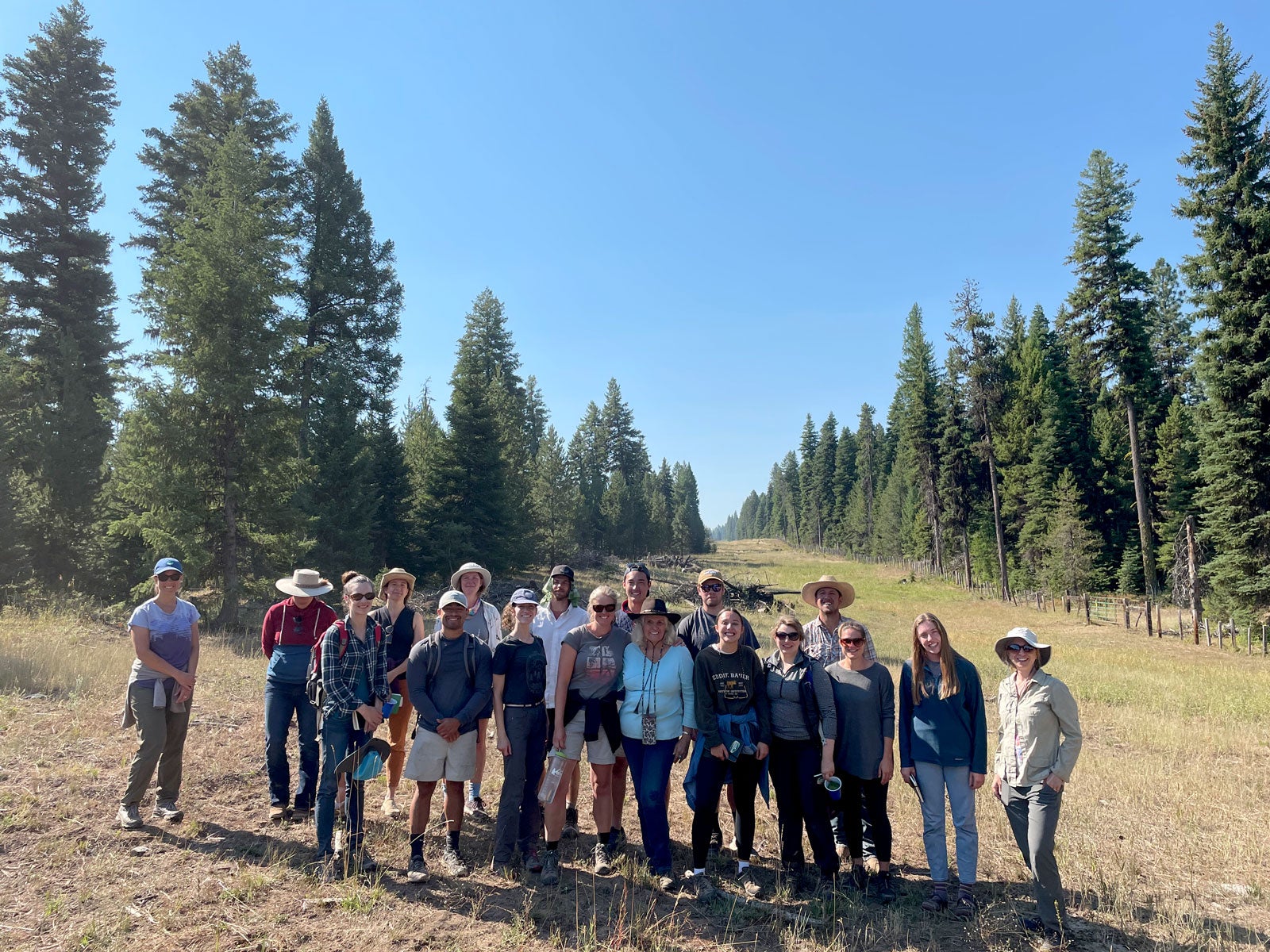 Boise State faculty and students at the field school location