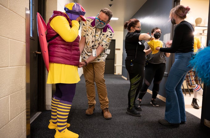 Theatre Arts, behind the scenes for The SpongeBob Musical, set and costume shops, John Kelly photo