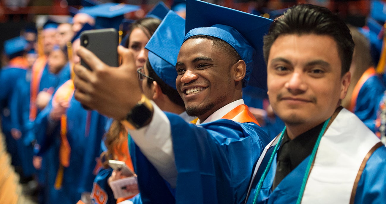Student selfie during graduation