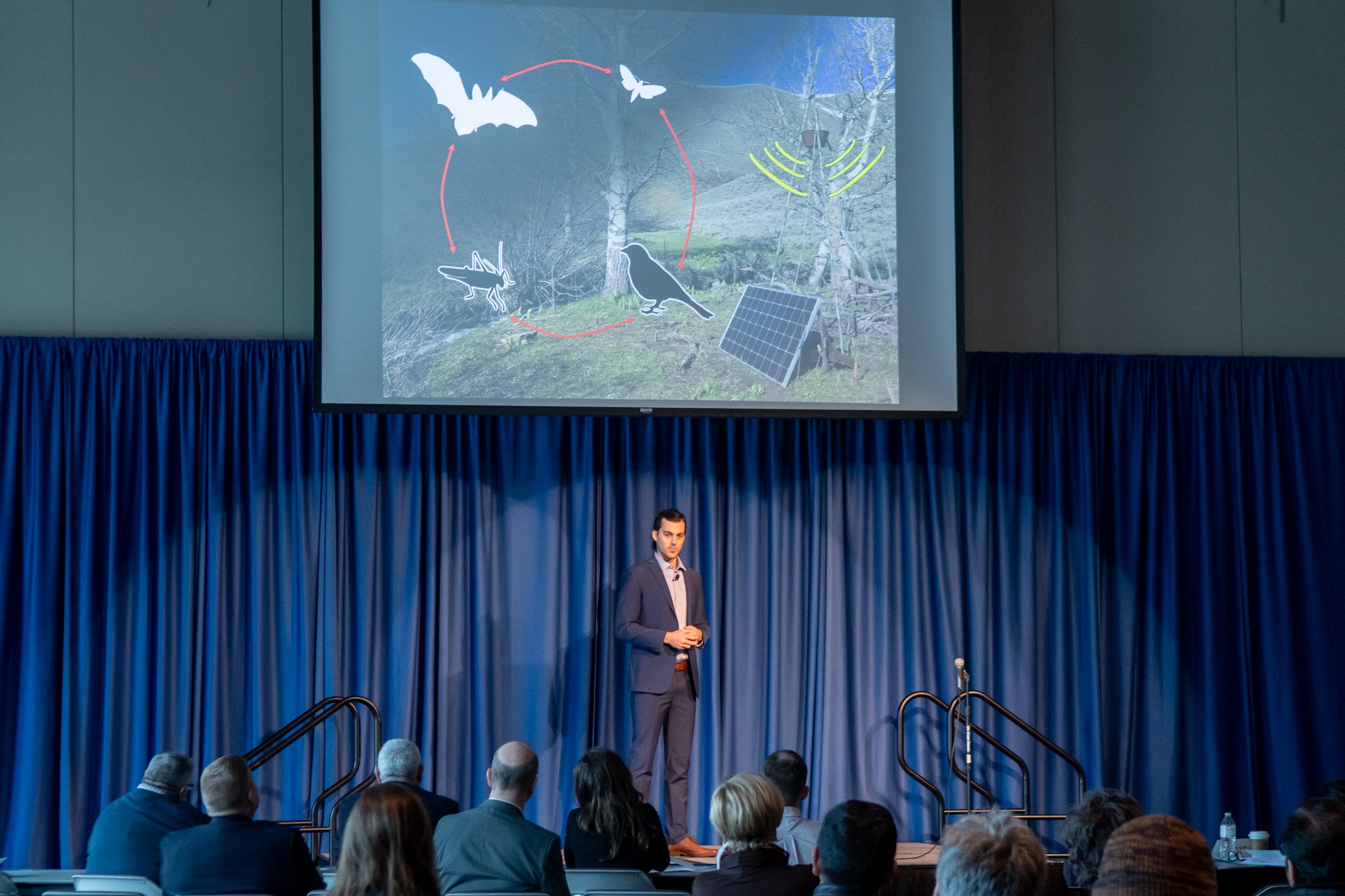 Student competitor at three minute thesis competition