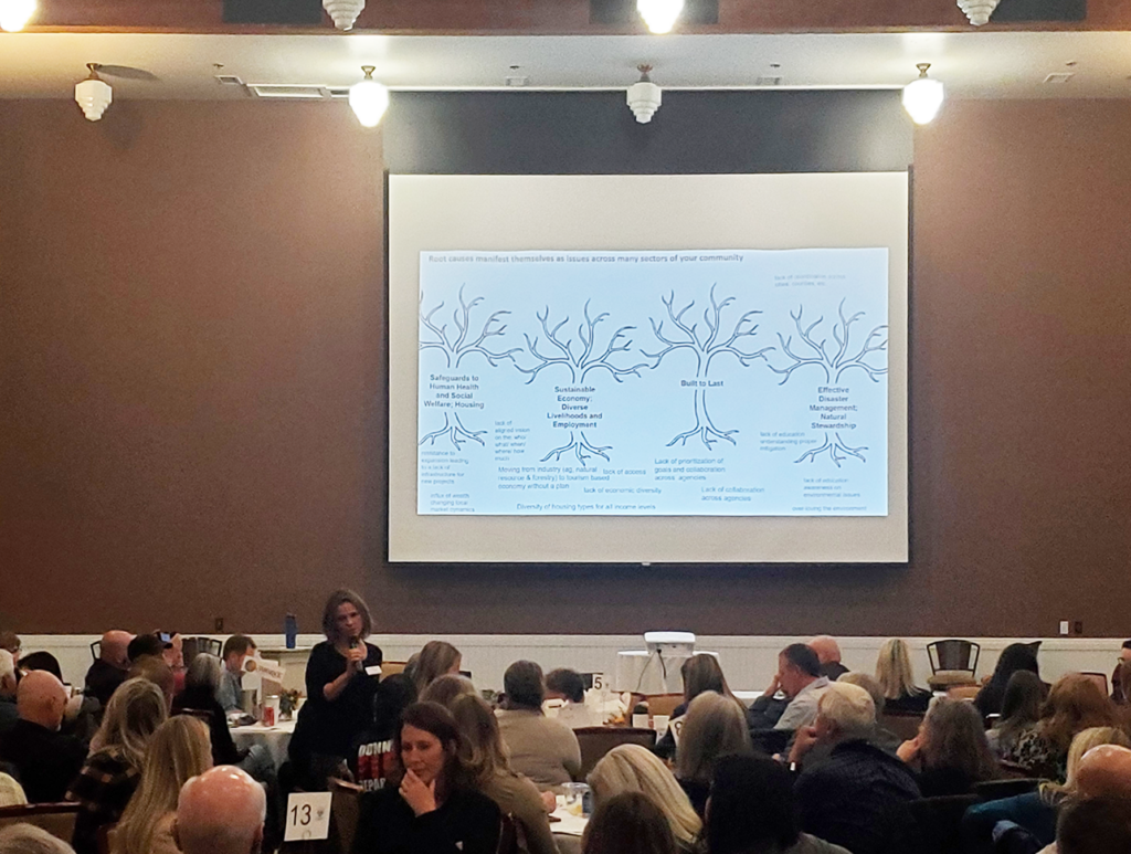 Screen at the West Central Mountains Economic Summit.