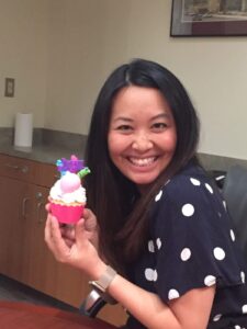 Ella with her birthday cupcake