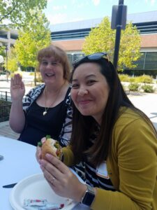 Michelle and Ella with food