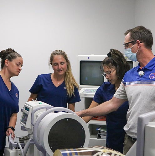 Students learning about Radiologic Equipment