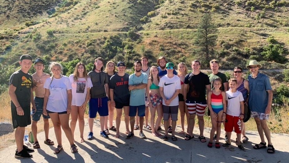 Group of Students outdoors in swim gear