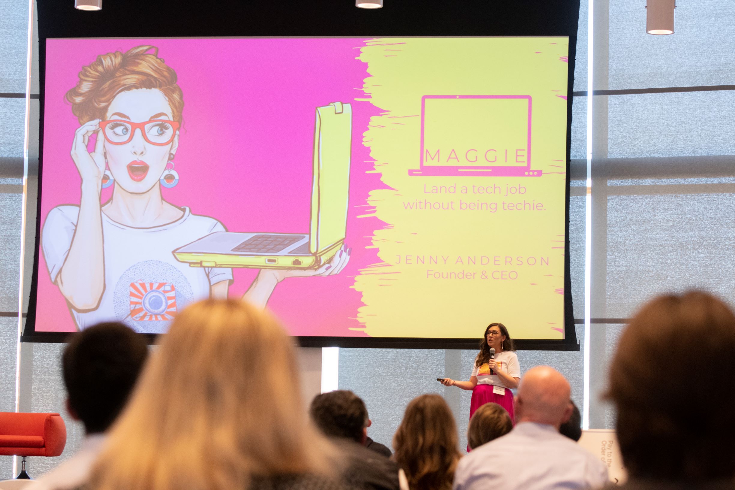 Jenny Anderson presenting at the Idaho entrepreneur challenge