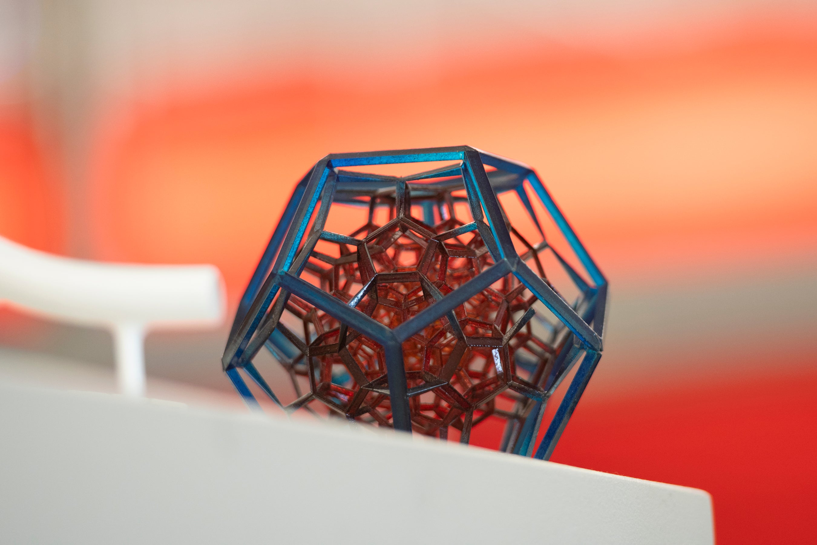 Picture of complex 3d pentagonal structure, with many pentagons inside it