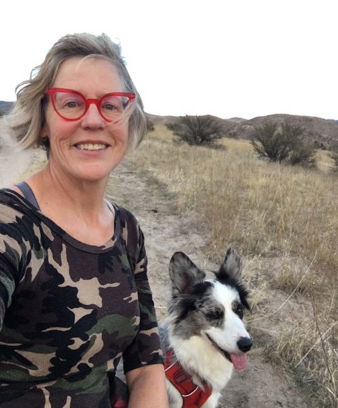 Jill AnnieMargaret with her dog in the foothills