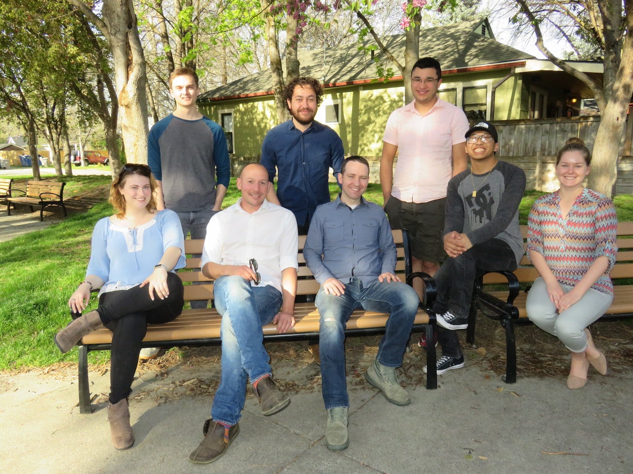 group photo of research team outside