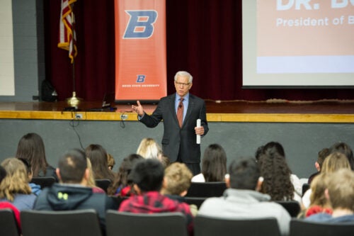 President Kustra at Payette High School