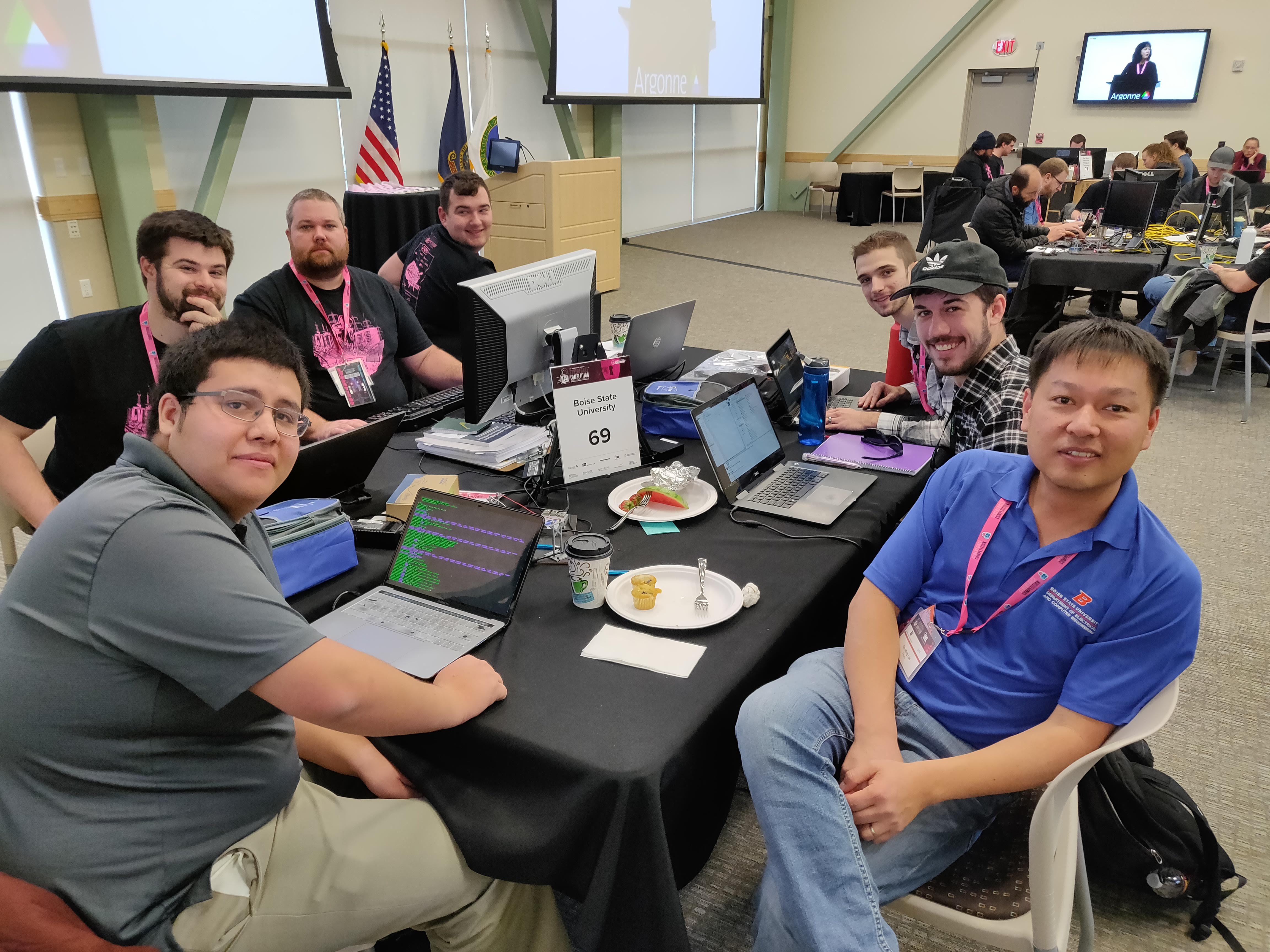 students group working at table