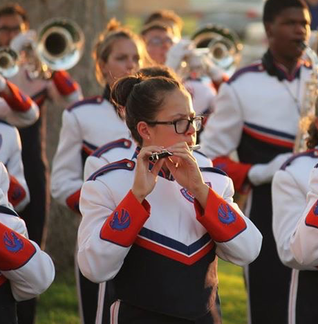 Madison Booth in the Blue Thunder Marching Band