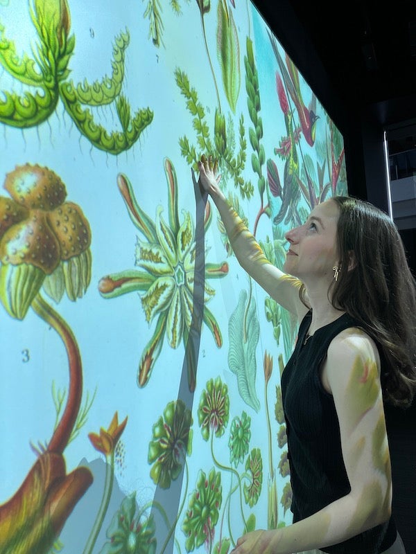 Michaela curates the "Art vs. Science" exhibit