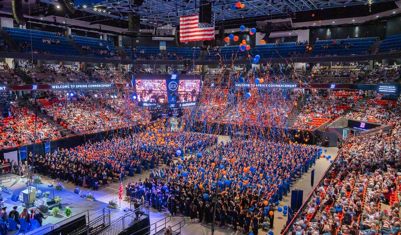 an arena full for graduation