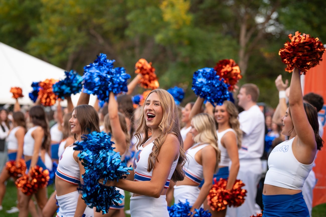 Cheerleaders at a pep rally