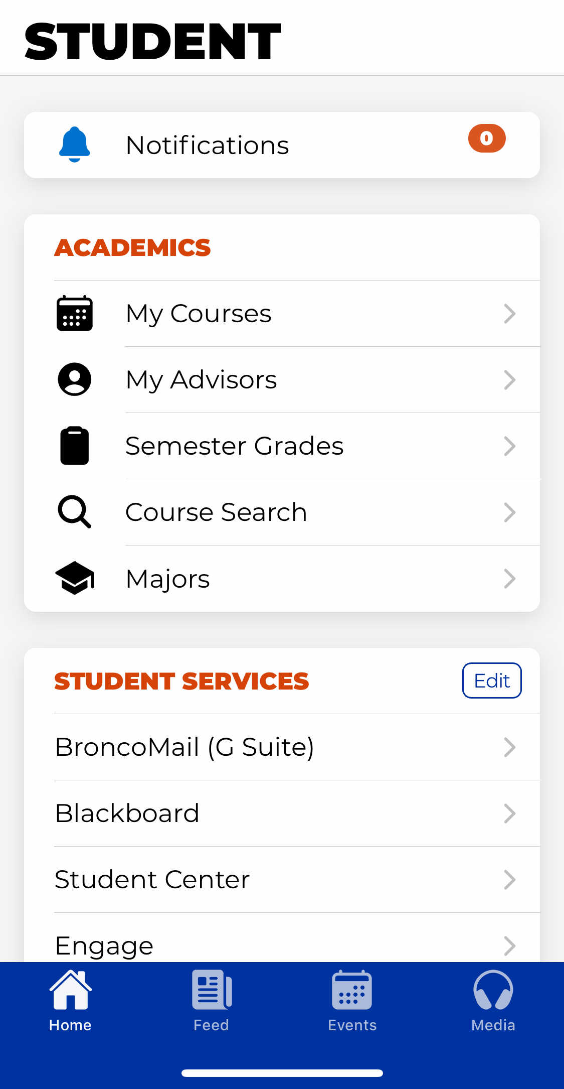 Boise State Mobile Student View