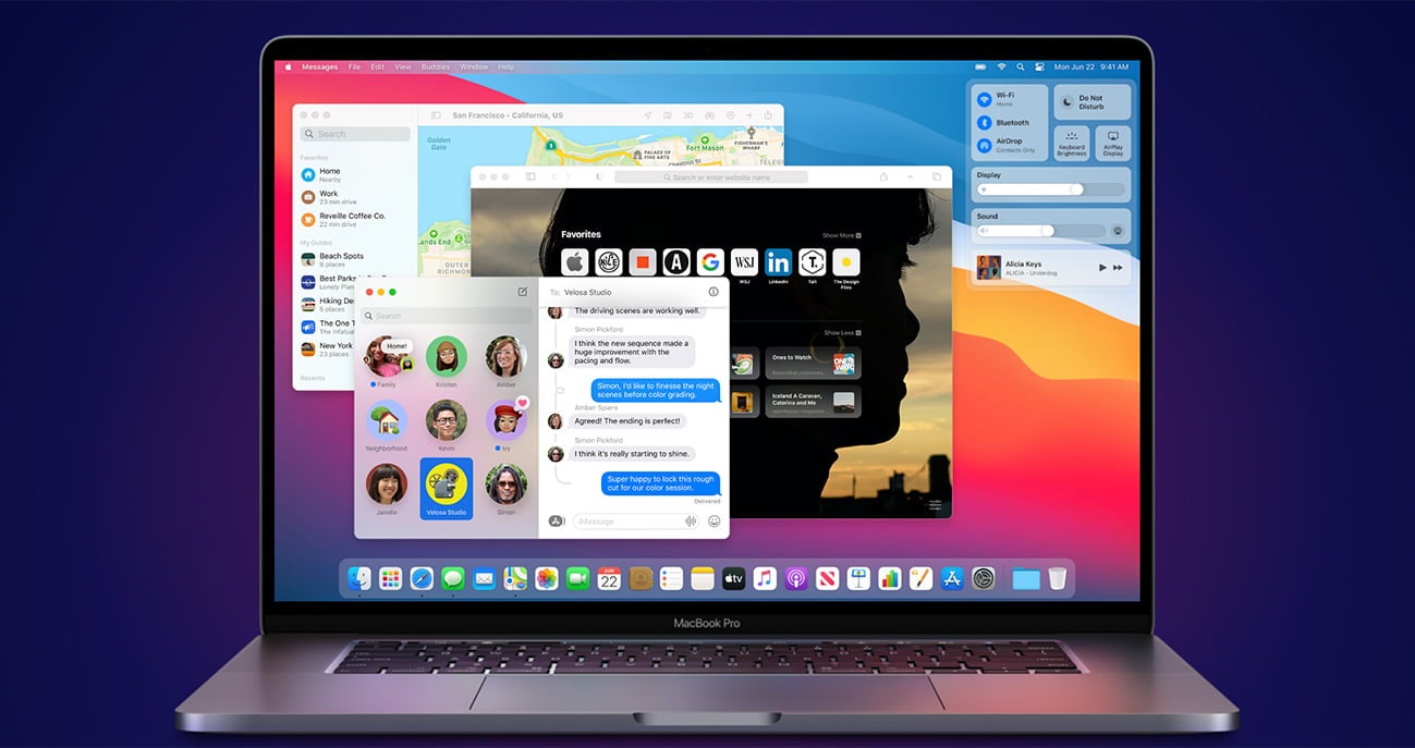 Screenshot of mac OS Big Sur on laptop