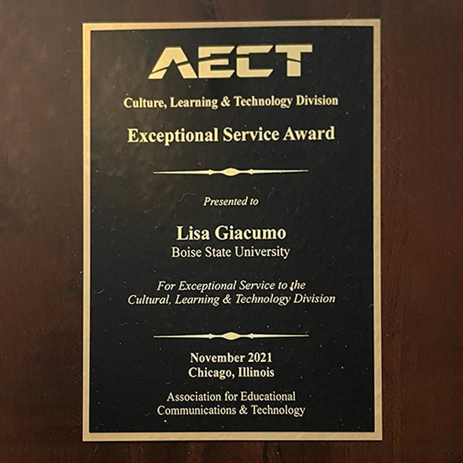 Exceptional Service Award from the AECT CLT division