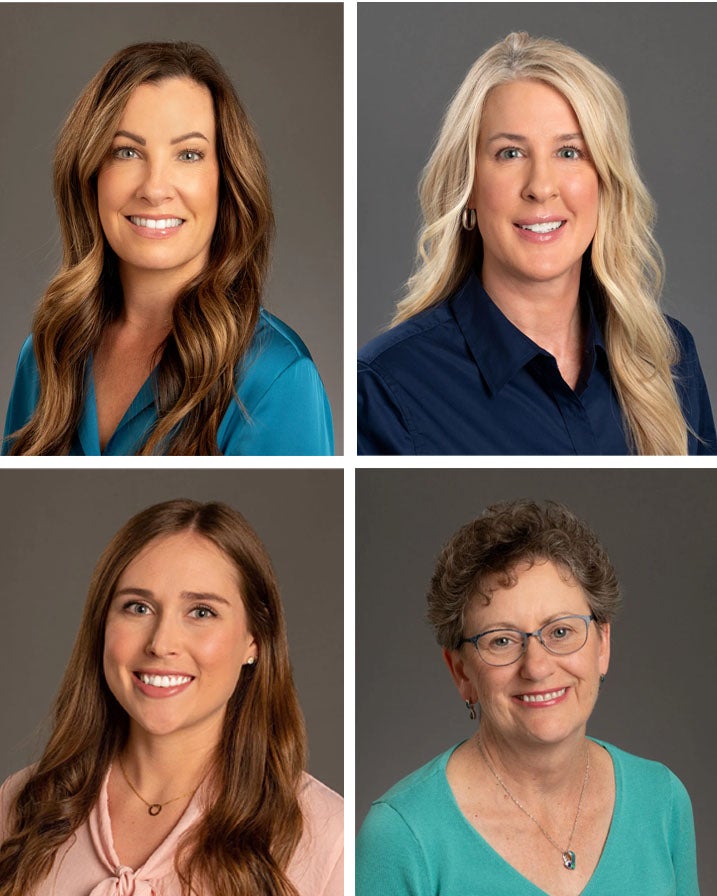Clockwise from top: Kate Garrett, Kelly Winn, Catherine Masters, Anastasia Tracy