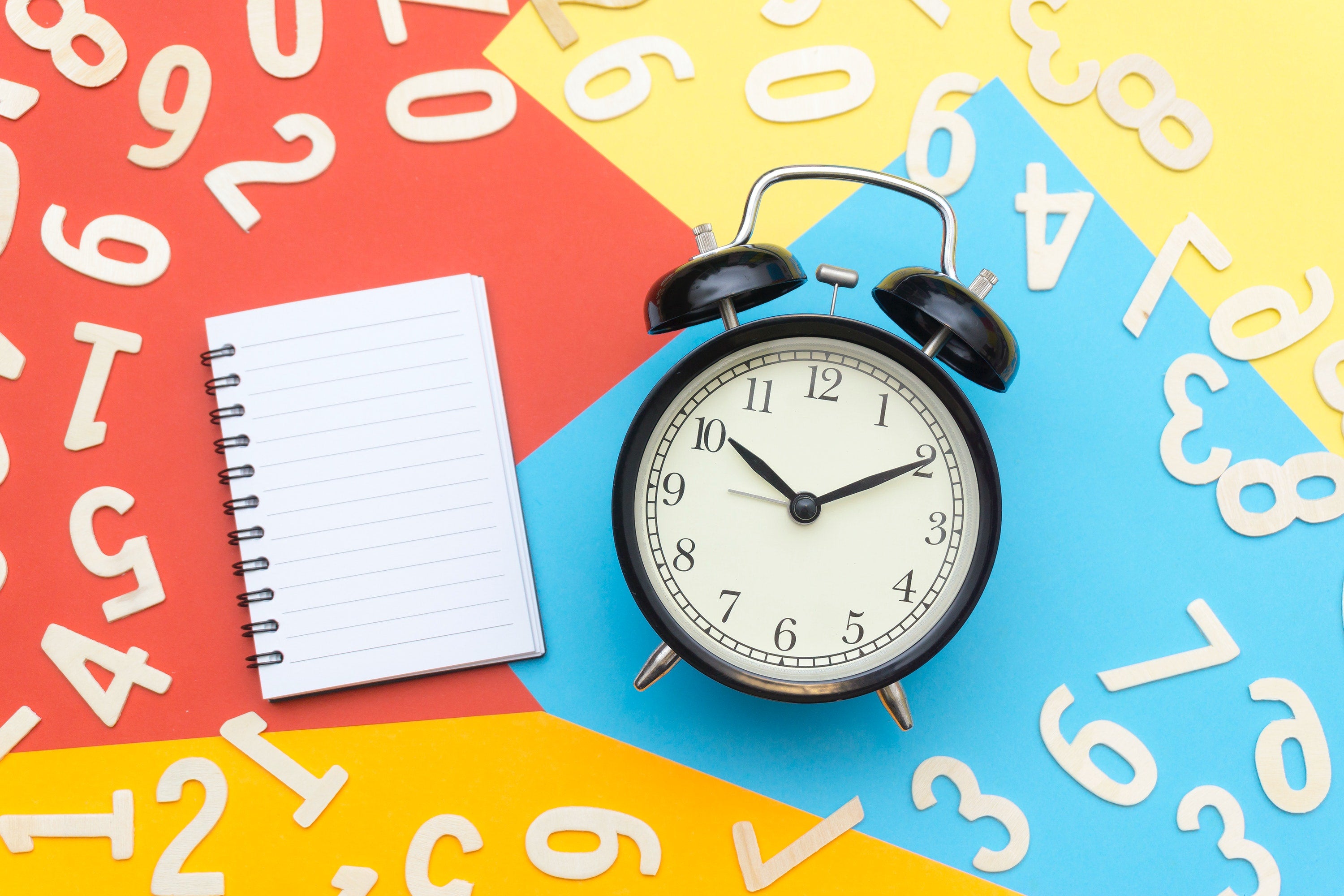 Photo of alarm clock and numbers