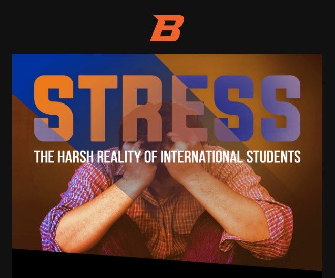 Student with head in hands