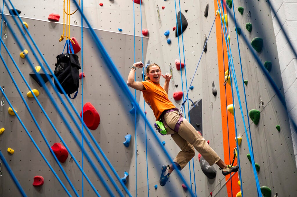 Rock Climbing Gym, Campus Recreation, April 28, 2025, Photo by Sean Evans